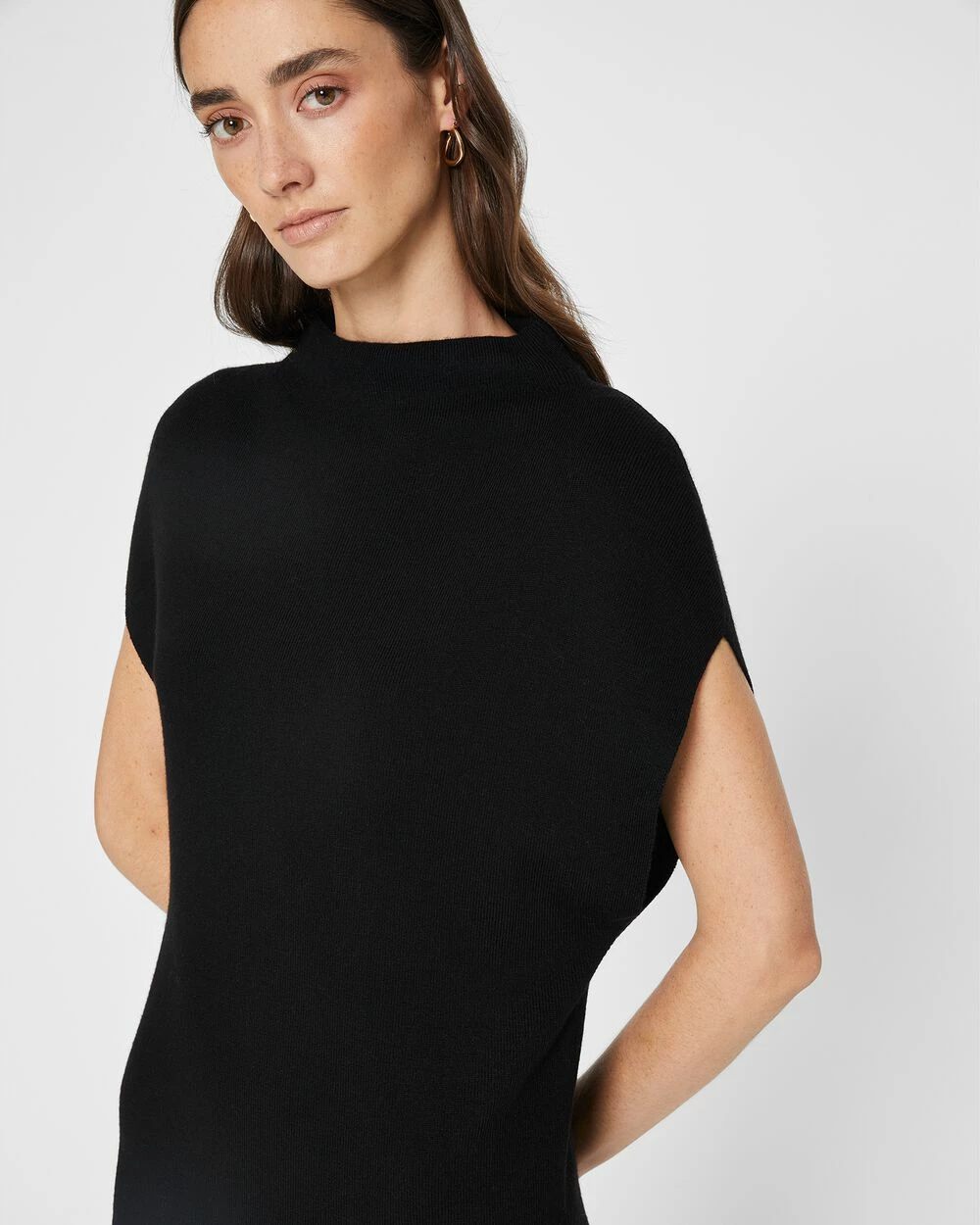 New π Club Monaco π© Women Abhy Ribbed Wool π Dress Black π - Image 3