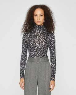 Cheap 😉 Club Monaco 👩 Women Julie Leopard Turtleneck Leopard 🎉