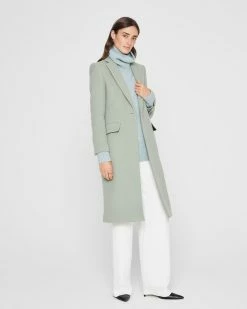 Cheapest ✨ Club Monaco 👩 Women Slim Tailored 🧥 Coat Light Sage 🔥