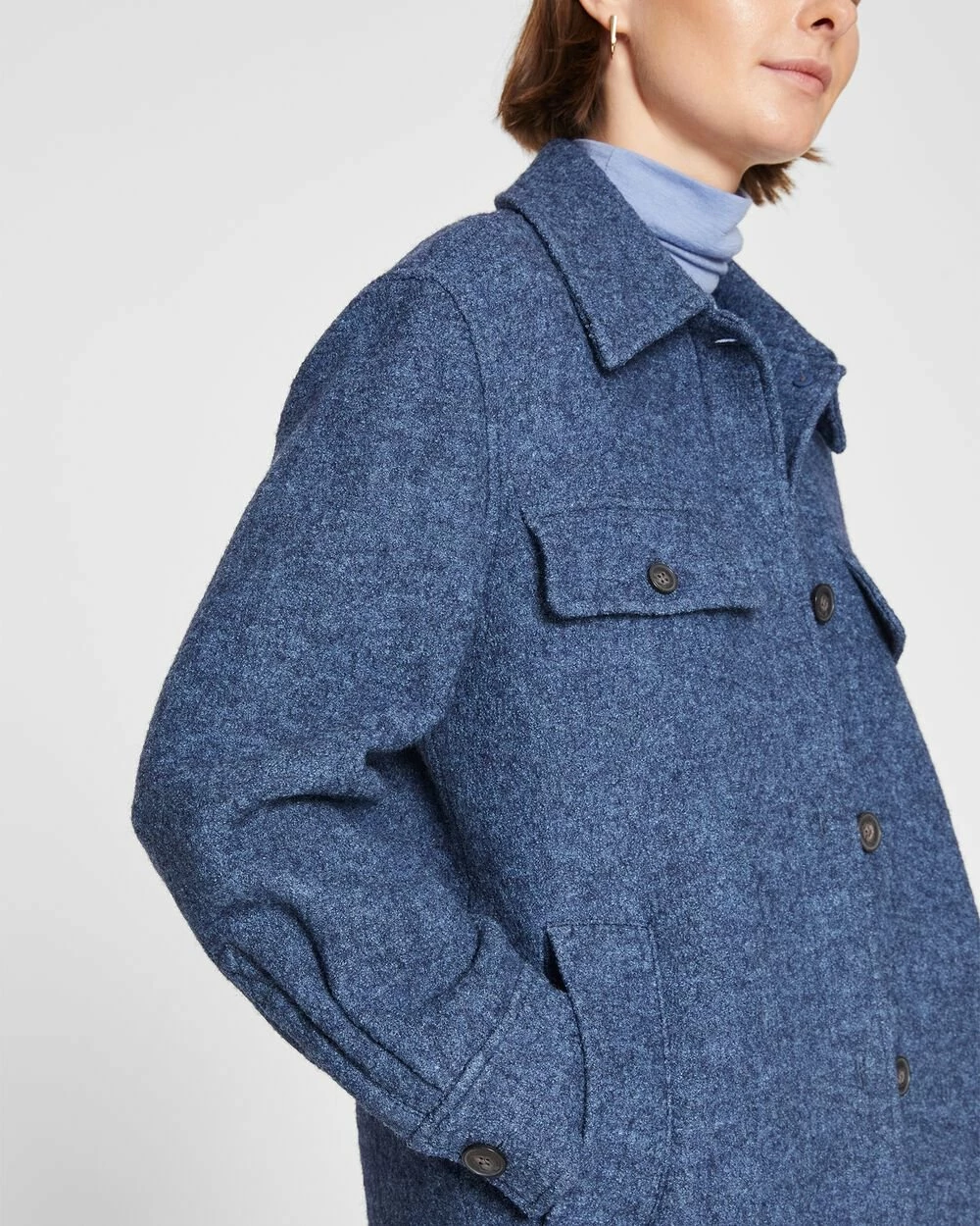 Outlet โญ Club Monaco ๐ฉ Women Cozy ๐ Shirt Jacket Cream ๐ฏ - Image 3