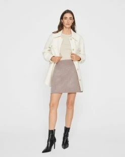 Hot Sale 🎉 Club Monaco 👩 Women Centie Mini 👗 Skirt Mink 🔔