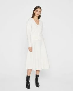 Best deal 🛒 Club Monaco 👩 Women Paneled Boiled Wool 👗 Skirt Blanc De Blanc 🛒