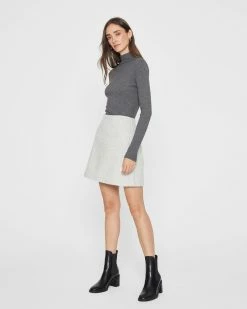 Buy 🧨 Club Monaco 👩 Women Centie Plaid Mini 👗 Skirt Light Heather Grey &white 🔥