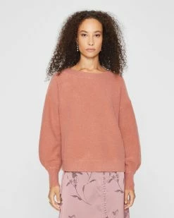 Outlet ❤️ Club Monaco 👩 Women Boiled Cashmere Boat Neck Sweater Sienna 😀