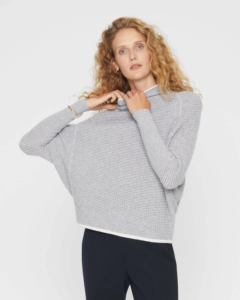 Best deal 😍 Club Monaco 👩 Women Stripe Emma Cashmere Sweater Grey Multi 😍