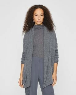 Discount 👍 Club Monaco 👩 Women Cristina Cashmere Cardigan Pewter 🧨