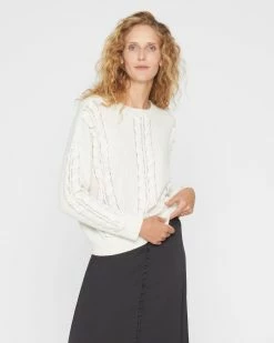 Best reviews of 😍 Club Monaco 👩 Women Woven Detail Sweater Blanc De Blanc 😍