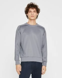 Brand new 🎉 Club Monaco Men Tech Terry Sweatshirt Mid Grey ⌛