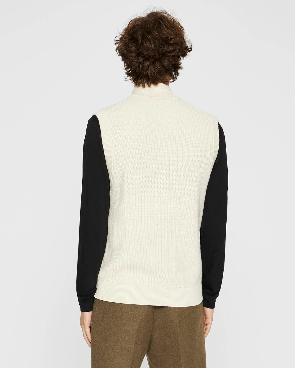 Best Pirce ✨ Club Monaco Men Ribbed Full Zip Vest Beige 🥰 - Image 2