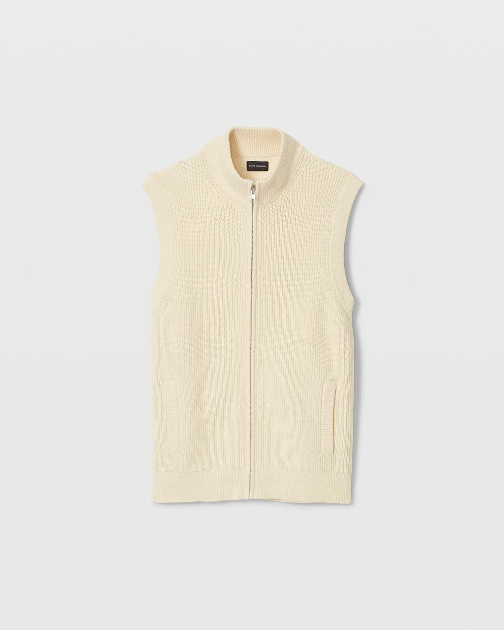 Best Pirce ✨ Club Monaco Men Ribbed Full Zip Vest Beige 🥰 - Image 4