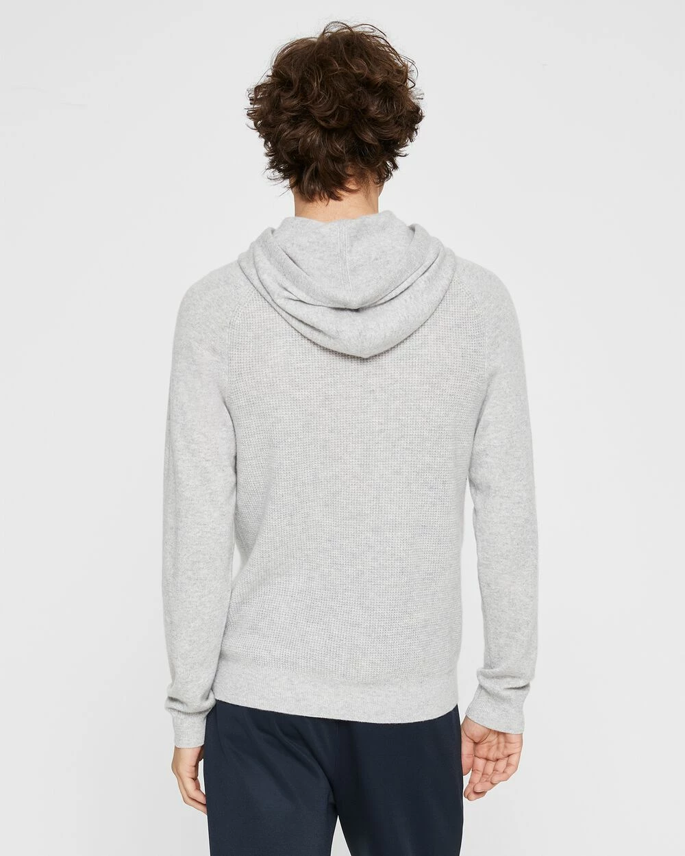 Best deal ⭐ Club Monaco Men Textured Cashmere Hoodie Light Heather Grey 🎁 - Image 2