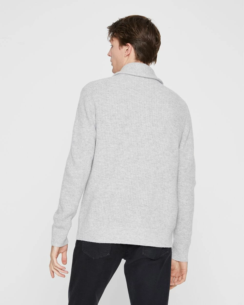 New 😀 Club Monaco Men Wool-Cashmere Shawl Cardigan Light Heather Grey 🤩 - Image 2