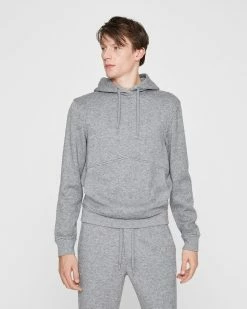Cheap ✨ Club Monaco Men Brushed Hoodie Dark Heather Grey 🔔
