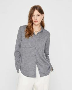 Best reviews of π Club Monaco π© Women Refined Utility π Shirt Charcoal Grey π