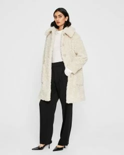 Brand new 🤩 Club Monaco 👩 Women Faux Fur 🧥 Coat Moonlight 🛒