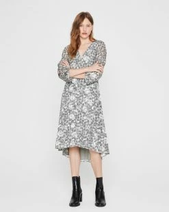 Top 10 ✔️ Club Monaco 👩 Women Pitched Sleeve 👗 Dress Sage Multi 😉