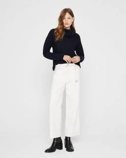 Outlet 🔔 Club Monaco 👩 Women Contrast Stitch Utility Pants Milk 🥰